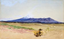 Mount Egmont and Pouakai, from New Plymouth, c1858. Creator: James Crowe Richmond