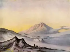 Mount Erebus from Hut Point c1911, (1943). Creator: Edward Wilson