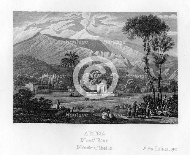 Mount Etna, Sicily, Italy, c1833. Creator: Unknown.