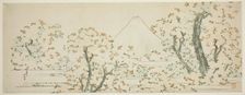 Mount Fuji with Cherry Trees in Bloom, Japan, c. 1801/05. Creator: Hokusai