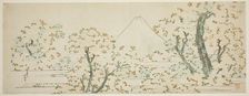 Mount Fuji with Cherry Trees in Bloom, Japan, c. 1801/05. Creator: Hokusai