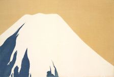 Mount Fuji, from Momoyo-gusa (The World of Things) Vol I, pub.1909 (colour block woodcut)