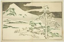 Mount Fuji in Winter, from The Picture Book of Realistic Paintings of Hokusai (Hokusai..., c. 1814. Creator: Hokusai