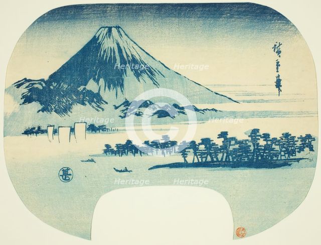 Mount Fuji Rising beyond Miho Beach, c. 1838/42. Creator: Ando Hiroshige.