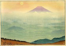 Mount Fuji seen from Lake Shoji, 1916. Creator: Bartlett, Charles William (1860-1940)