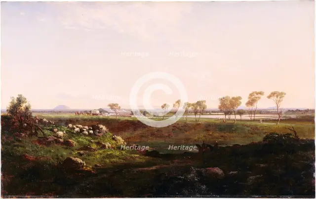 Mount Fyans woolshed (The woolshed near Camperdown), 1869. Artist: Buvelot, Louis (1814-1888)