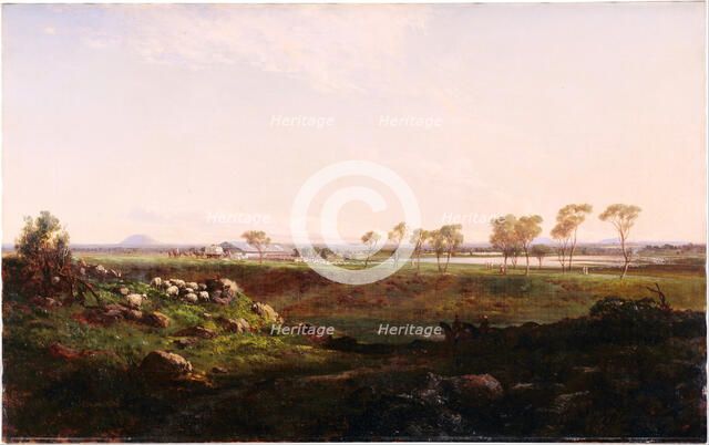 Mount Fyans woolshed (The woolshed near Camperdown), 1869. Artist: Buvelot, Louis (1814-1888)