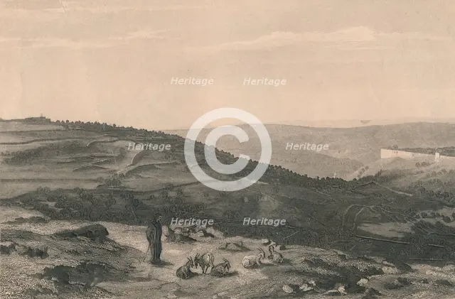 'Mount of Olives & Valley of Jehoshaphat', 1871. Artist: D Mitchell.