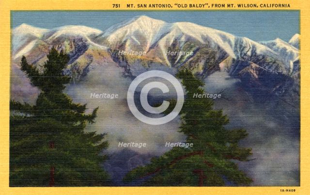 Mount San Antonio, 'Old Baldy', from Mount Wilson, California, USA, 1931. Artist: Unknown