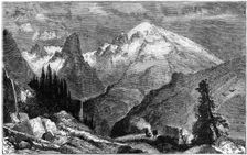 Mount Shasta, northern peak of the Sierra Nevada, California, USA, c1870