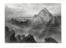 Mount Sinai: Jebel Musa as seen from Jebel Katharina 1887.Artist: W Forrest