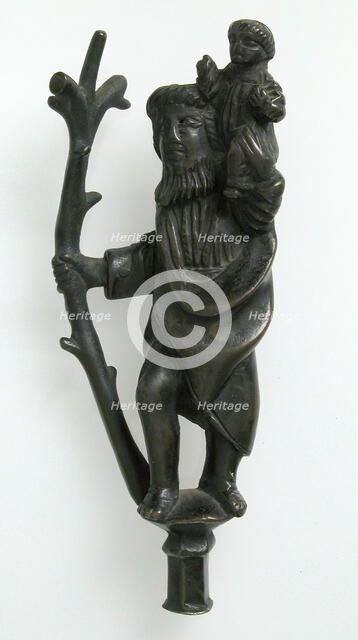 Mount, St. Christopher and Christ Child, German or South Netherlandish, 15th century. Creator: Unknown.