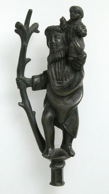 Mount, St. Christopher and Christ Child, German or South Netherlandish, 15th century. Creator: Unknown