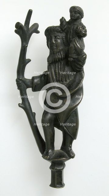 Mount, St. Christopher and Christ Child, German or South Netherlandish, 15th century. Creator: Unknown.