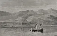 Mount Pelion from the Gulf of Volos, Thessaly, Greece, 1878. Creator: Andrés Ovejero
