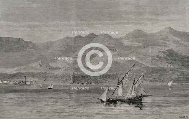 Mount Pelion from the Gulf of Volos, Thessaly, Greece, 1878. Creator: Andrés Ovejero.
