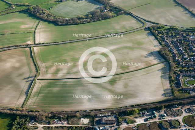 Mount Pleasant, a henge enclosure crop mark, near Dorchester, Dorset, 2015. Creator: Historic England.