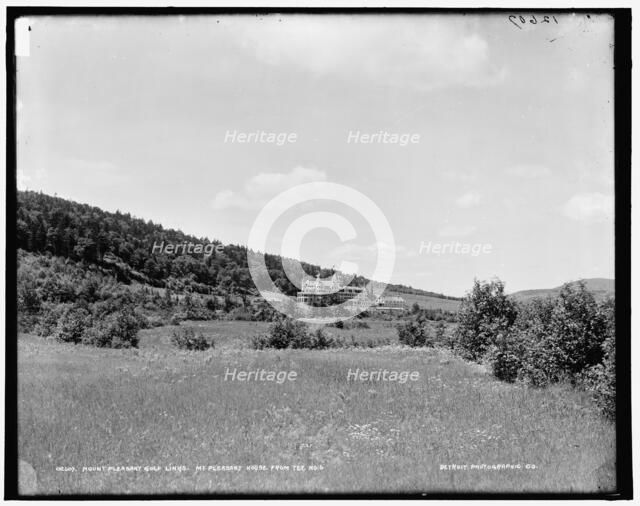 Mount Pleasant golf links, Mt. Pleasant House from tee no. 6, between 1890 and 1901. Creator: Unknown.
