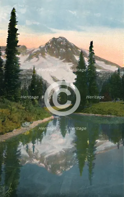 'Mount Rainier and Reflection Lake', c1916. Artist: Asahel Curtis.