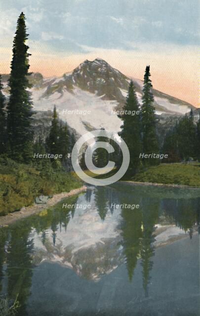 'Mount Rainier and Reflection Lake', c1916. Artist: Asahel Curtis.