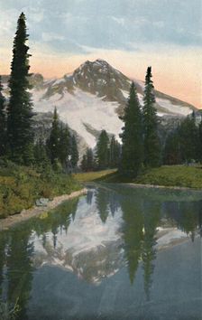 Mount Rainier and Reflection Lake c1916. Artist: Asahel Curtis