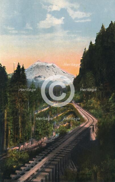 'Mount Rainier from the C. M. & P. S. R. R.', c1916. Artist: Asahel Curtis.