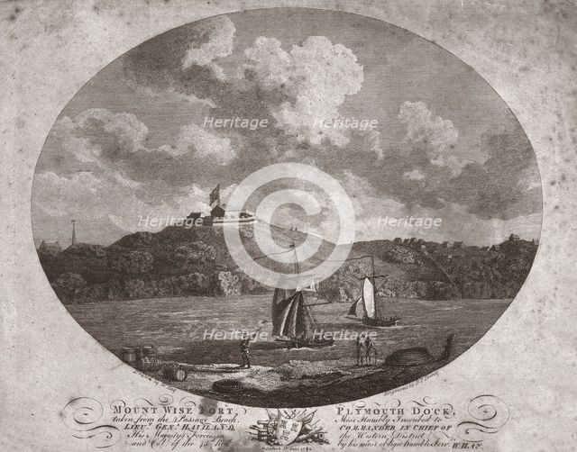 'Mount Wise Fort, Plymouth Dock.', 1780. Artist: Benjamin Thomas Pouncy.