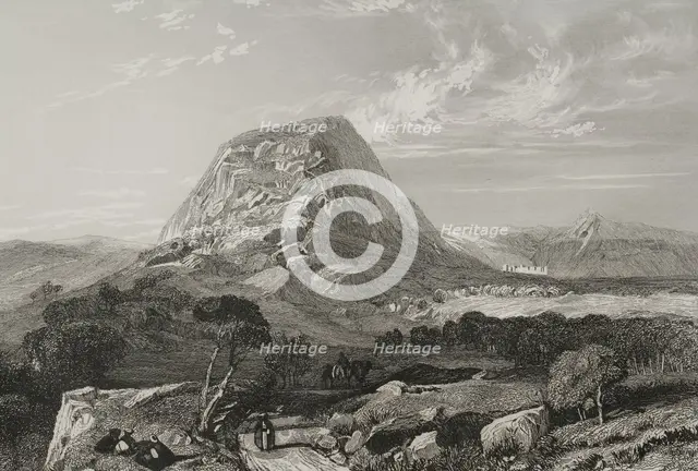 Mount Tabor, Lower Galilee, 1840. Creator: Émile Rouargue.
