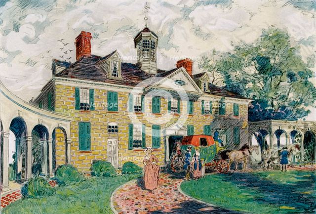 Mount Vernon, near Alexandria, Virginia, USA, c18th century (1921).Artist: James Preston