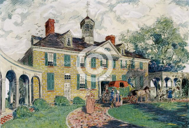 Mount Vernon, near Alexandria, Virginia, USA, c18th century (1921).Artist: James Preston