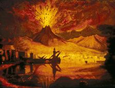 Mount Vesuvius, as represented at the Surrey Zoological Gardens London, 1837. Artist: Anon