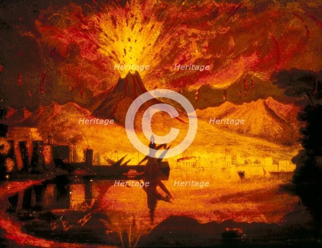 'Mount Vesuvius, as represented at the Surrey Zoological Gardens', London, 1837. Artist: Anon