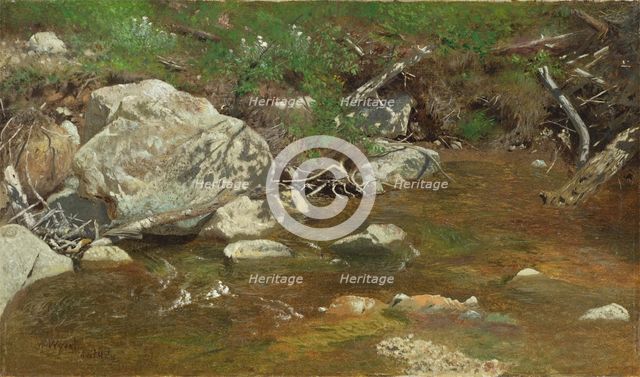 Mountain Brook: A Study, between c1863 and 1869. Creator: Alexander Helwig Wyant.