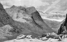 "Mountain Gloom - the Pass of Glencoe", by A.P. Newton in the Exhibition of the Wate..., 1860. Creator: Mason Jackson