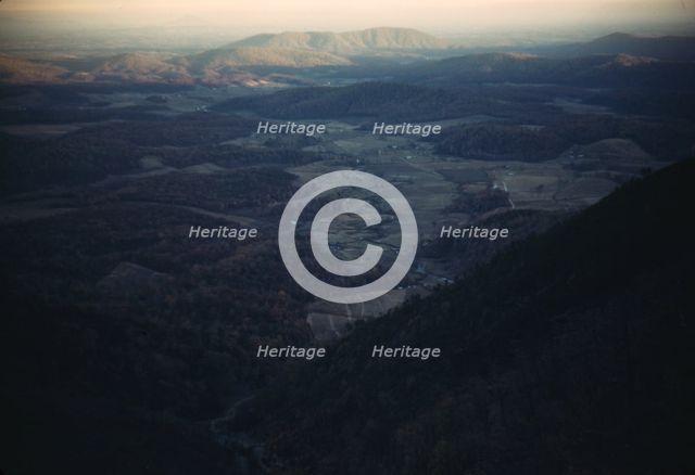 Mountain farms along the Skyline Drive in Virginia, ca. 1940. Creator: Jack Delano.