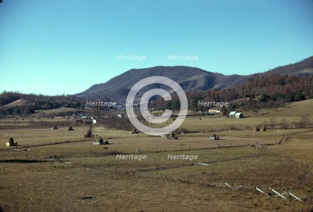 Mountain farms along the Skyline Drive in Virginia, ca. 1940. Creator: Jack Delano.