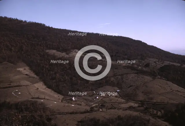 Mountain farms along the Skyline Drive, Va., ca. 1940. Creator: Jack Delano.