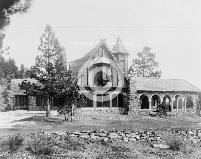 Mountain lodge of Mrs. Paul T. Mayo, Bear Creek Can~on, Rocky Mountains, Colorado...c1903 - 1923. Creator: Frances Benjamin Johnston.