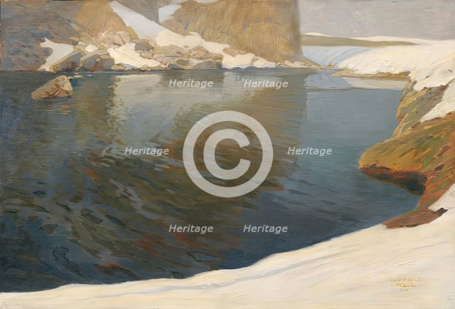 Mountain lake, 1913. Creator: Alfred Poell.