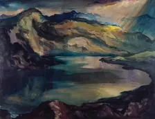 Mountain lake, 1925. Creator: Richard Harlfinger