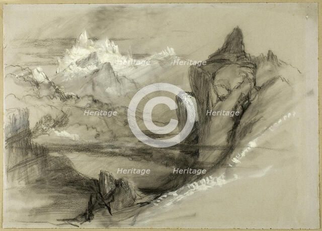 Mountain Landscape, 1834/73. Creator: John Ruskin.