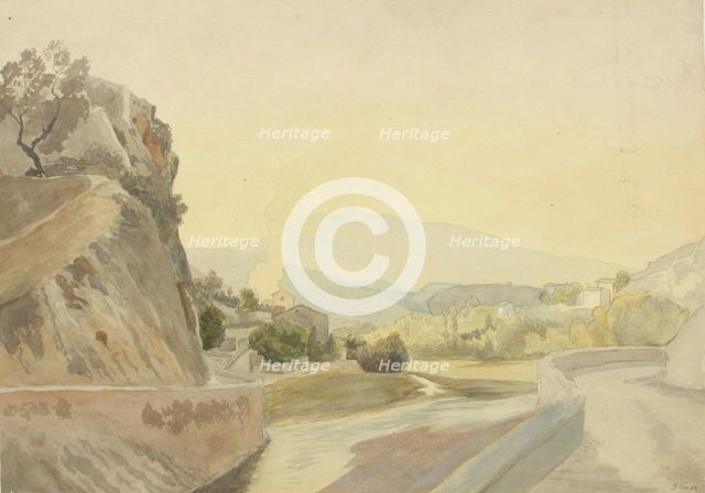 Mountain landscape, 1868. Creator: Oscar Kleineh.