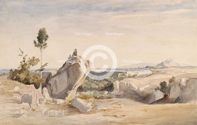 Mountain landscape, 1868. Creator: Oscar Kleineh.