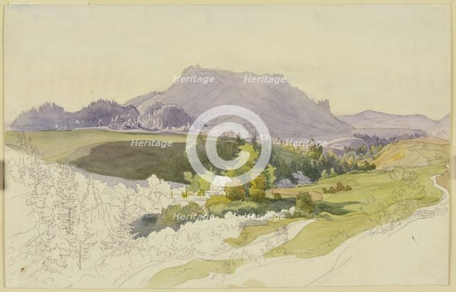 Mountain landscape (near Graz, Styria?), mid-19th century. Creator: Ernst Welker.