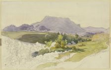 Mountain landscape (near Graz, Styria?), mid-19th century. Creator: Ernst Welker