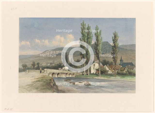 Mountain landscape near Walferdange, Luxembourg, 1850-1929. Creator: Pieter Adrianus Schipperus.