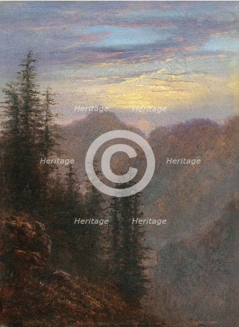 Mountain landscape at dusk. Artist: Carus, Carl Gustav (1789-1869)