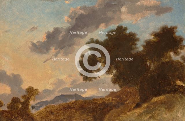Mountain Landscape at Sunset, c. 1765. Creator: Jean-Honore Fragonard.