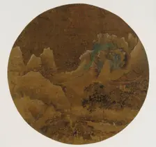 Mountain landscape: crags, temple and pines, Ming dynasty, 1368-1644. Creator: Unknown