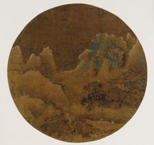 Mountain landscape: crags, temple and pines, Ming dynasty, 1368-1644. Creator: Unknown